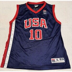 Reebok USA Men's National Team Mike Bibby #10 Jersey Size Youth XL Olympics Y2K